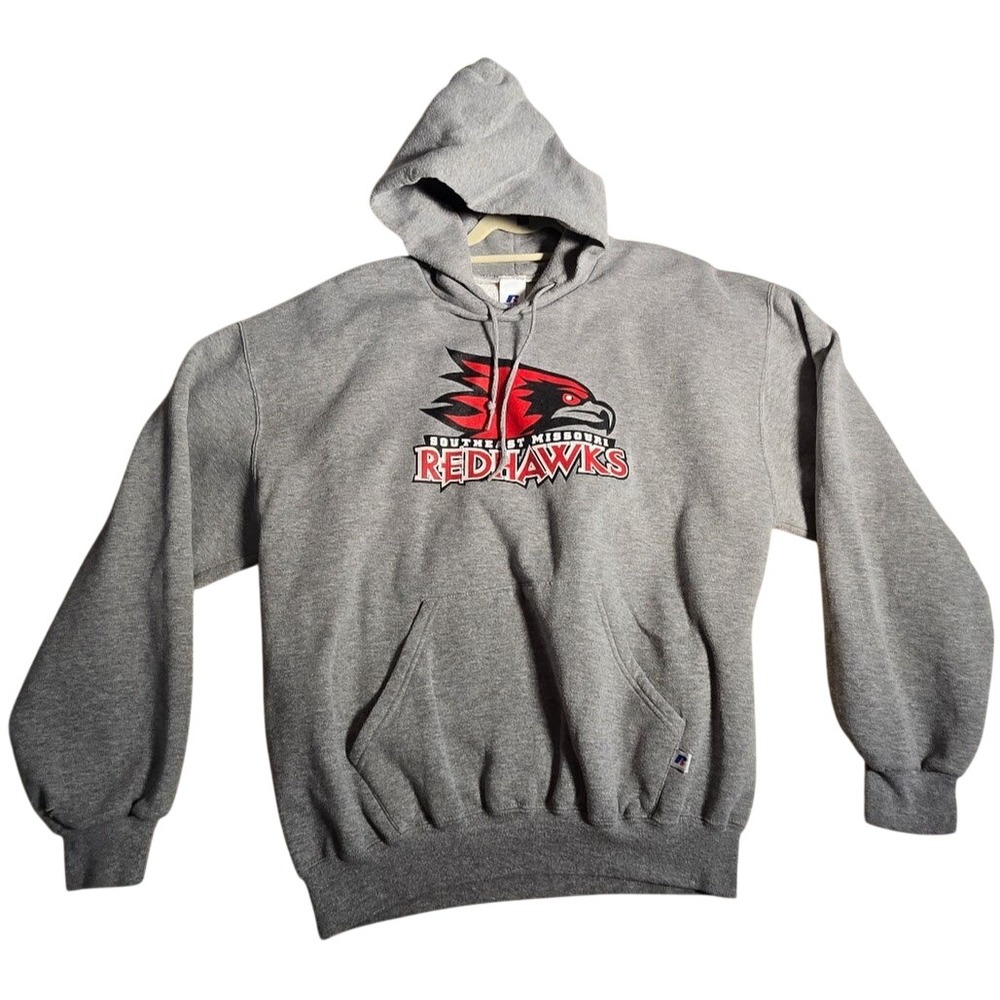Vintage Russell Athletic Southeast Missouri Redhawks Hoodie Gray NCAA Y2K XL